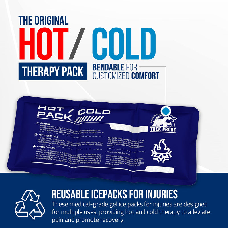[Australia] - Flexible Ice Pack for Pain Relief - Reusable Gel Pack for Knee, Shoulder, Ankle, Back, and More - Bendable for Customized Comfort Ultra Flexible Gel Packs (2) 