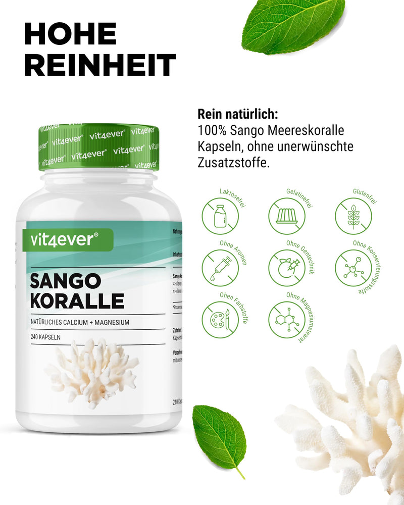 [Australia] - Sango Sea Coral - 240 capsules (3 months) - 660 mg calcium & 330 mg magnesium - natural source of calcium and magnesium - high dose 240 pieces 