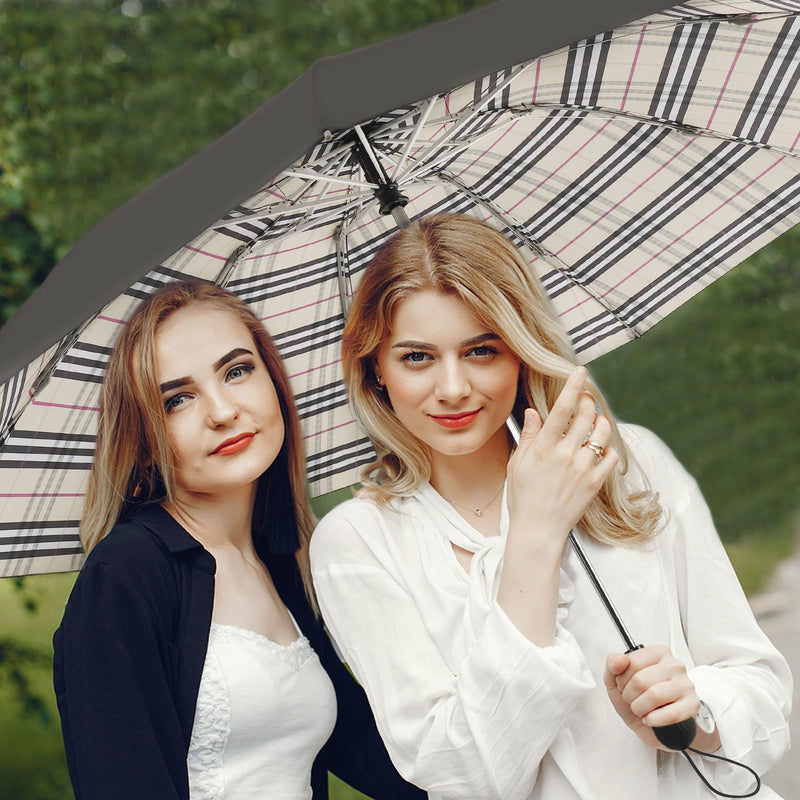 ZDSSM Umbrella Travel Large Windproof Inverted Umbrellas for Rain Portable Automatic Small Compact Reverse Folding Umbrellas for Women Men (Yellow Plaid & Starry Sky)