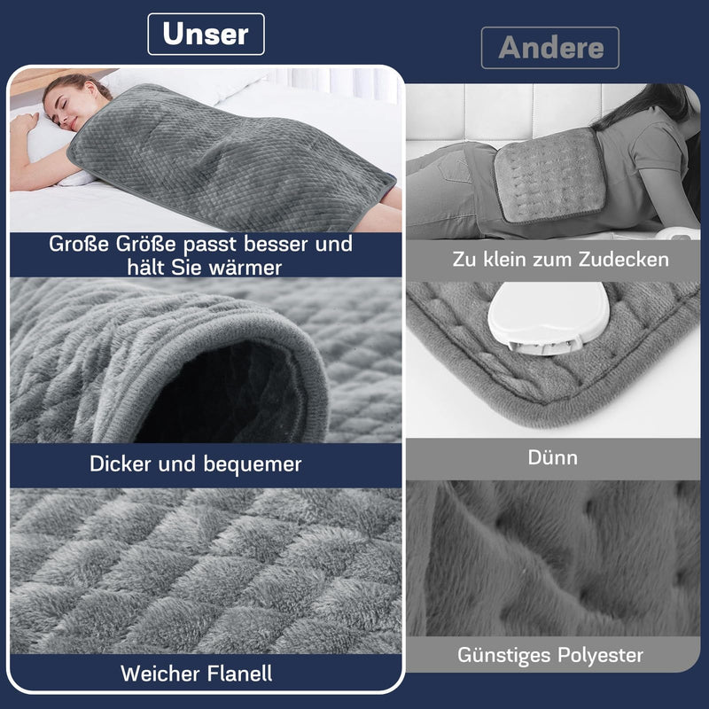 [Australia] - MILFECH 84 x 44 cm heating pad with automatic switch-off, electric heat pad, fast heating technology with 6 temperature levels and 4 timing settings, large safe heat pads for back, neck, shoulder 