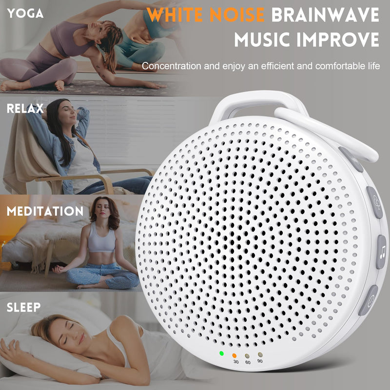 [Australia] - White Noise Machine Baby, Sleep Aid Babies with 2000mAh Battery, Portable Sound Machine for Adults 21 Soothing Sounds White Noise Sound Machine for Stroller Swings (White) White 