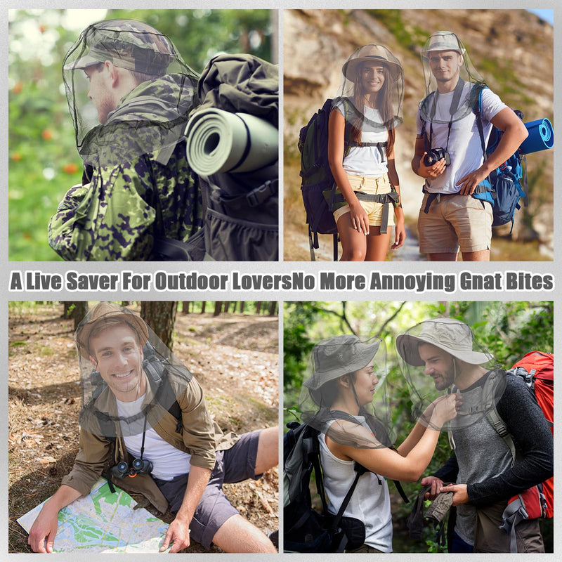 [Australia] - HESTYA 4 Pack Mosquito Net Face Mesh Net Protecting Net for Outdoor Hiking Camping Climbing Mosquito Fly Insects Preventing (Regular Size, Grey) Gray Regular Size 