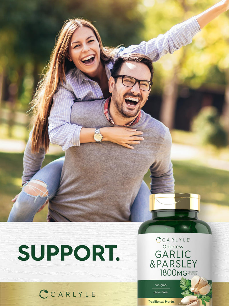 Carlyle Odorless Garlic & Parsley 1800mg | 200 Softgels | Non-GMO, Gluten Free Supplement 200 Count (Pack of 1)