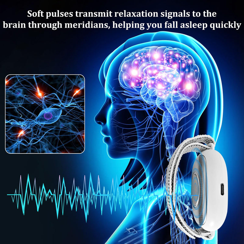 [Australia] - Handheld Sleep Aid Device, Sleep Assisted Low-Frequency Pulse Generator, Relief Anxiety Help Sleep, USB Rechargeable 