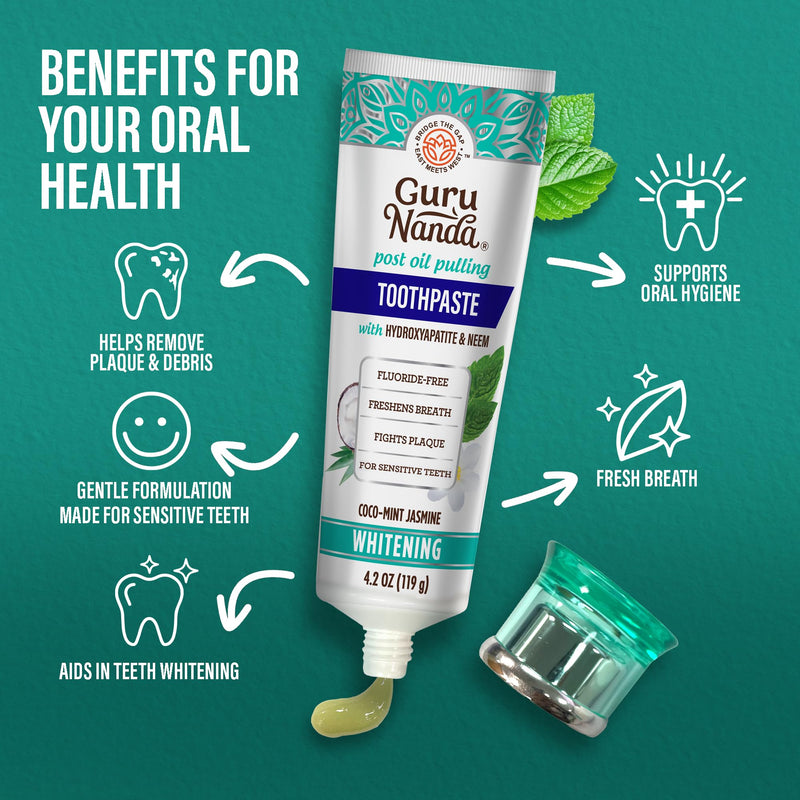 GuruNanda Whitening Duo – Hydroxyapatite Toothpaste & 7-Day Whitening Strips for a Brighter Smile & Stronger Teeth