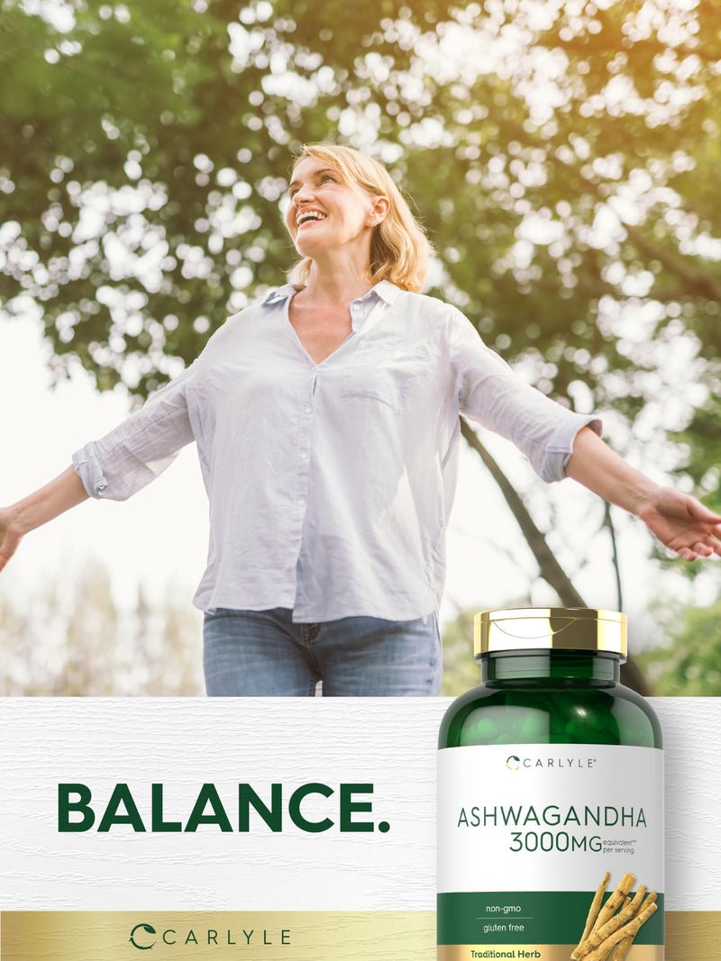 [Australia] - Carlyle Ashwagandha Supplement for Women and Men | 3000mg | 300 Capsules | Herb Root Extract with Black Pepper | Non-GMO and Gluten Free 300 Count (Pack of 1) 
