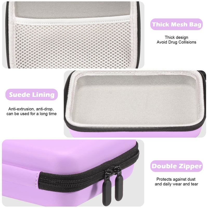 [Australia] - Carrying Case for Portable Nebulizer, Travel Medical Bag, Hard Emergency Medical Bag for Inhaler Spacer Case for Kids and Adults, Masks, Asthma Accessories Case for Medicin Purple 