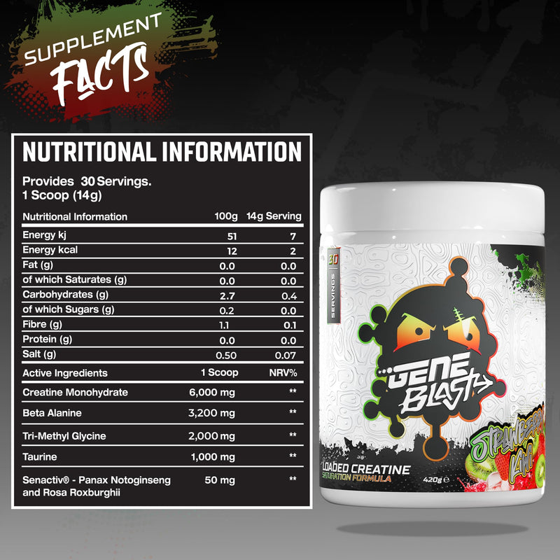 Loaded Creatine 6g - Power, Endurance & Recovery (Strawberry Kiwi, 30 Servings) Strawberry Kiwi 420g