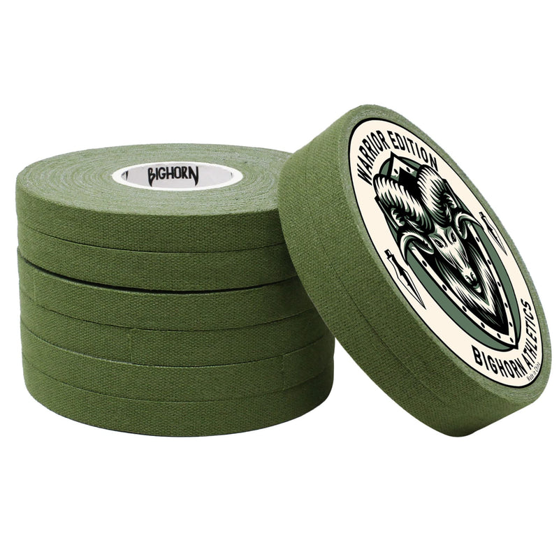 Bighorn Athletics Jiu-Jitsu Finger Tape, 0.3-Inch x 45-feet, 16-Rolls, Black/White & Military Green