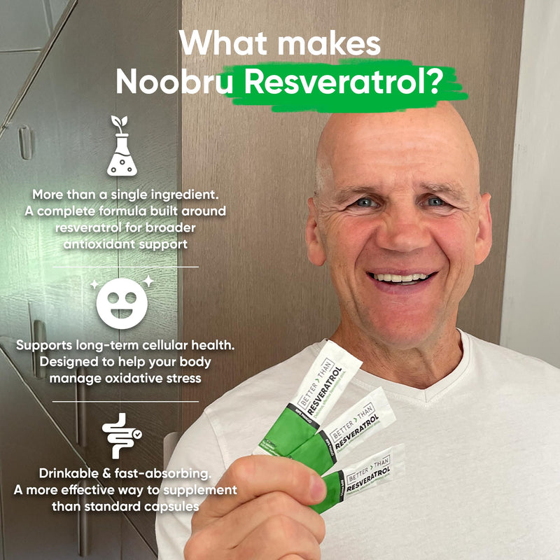 Noobru™ - Better Than - Resveratrol - Powerful Polyphenol Supplement with Fisetin & Mango Flavor for Longevity, Cellular Health, Brain Function & Anti-Aging Support