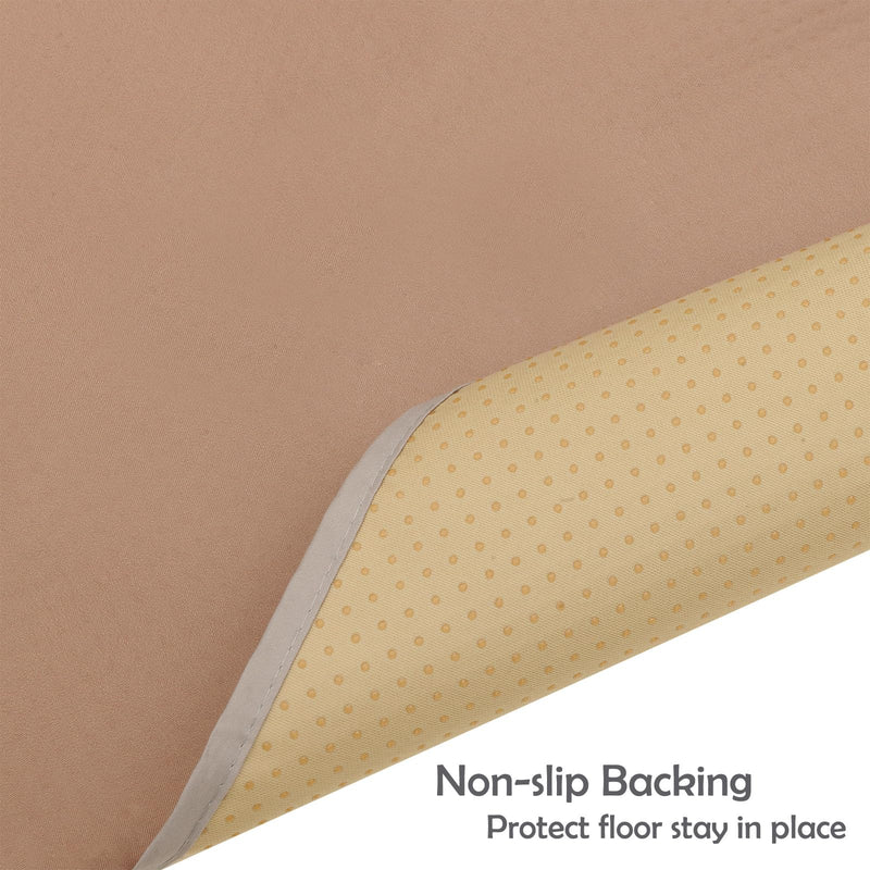 [Australia] - Baby Splat Mat for Under High Chair/Arts/Crafts, Triluby 51" Waterproof Non Slip Food Splash Mat for Eating Mess, Washable Weaning Mat Reusable Spill Floor Protector (Brown) Brown 