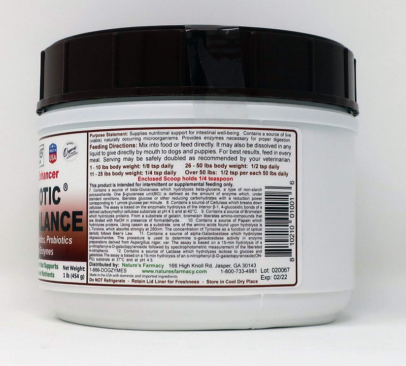 Dogzymes Probiotic Daily Balance - Supplies Nutritional Support and Live microorganisms for intestinal Well-Being as Well as enzymes for Proper Digestion. Liver and Egg Base. (1 Pound) 1 pound - PawsPlanet Australia