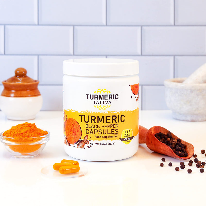 365 Turmeric Capsules with Black Pepper, 1 Year Supply, Organically Grown Turmeric with High Curcumin Content, One A Day Supplement, 365 Vegetarian Capsules 365 count (Pack of 1)