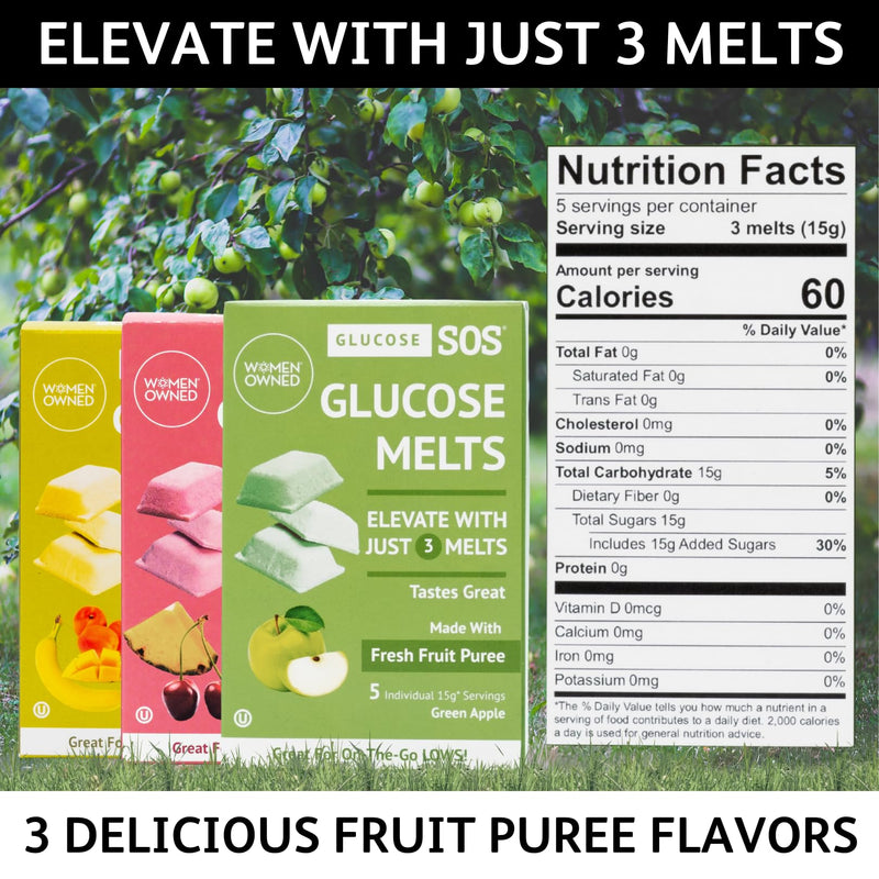 [Australia] - Glucose SOS Melts Made with Dextrose Powder Natural Fruit Puree Sugar, Like Glucose Tabs, Fast Acting Tablets That Melt with 10 Individual 15g Servings of Cherry/Pineapple 10 Pack 