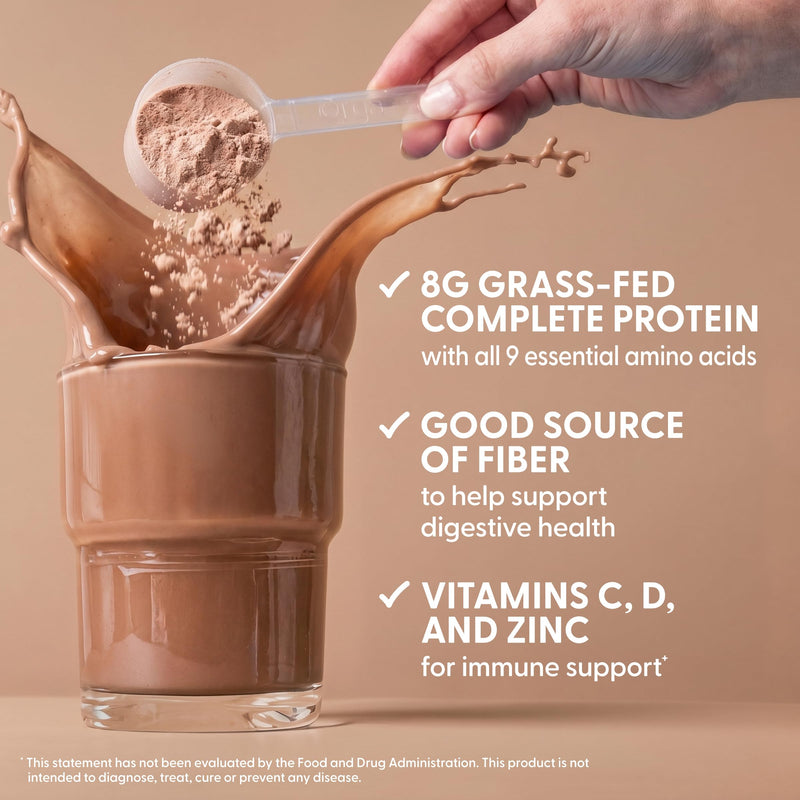 Orgain Kids 8g Grass-Fed Dairy Protein Powder, Chocolate Brownie, 1lb | Powder shake mix, 4g fiber, 23 vitamins & minerals, gluten free, no soy, adds nutritents to snacks, for shakes & smoothies 1.01 Pound (Pack of 1)
