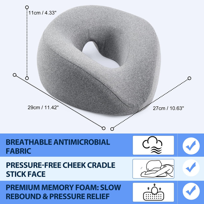 Light Gray Face Down Massage Pillow & Breast Pillow for Massage