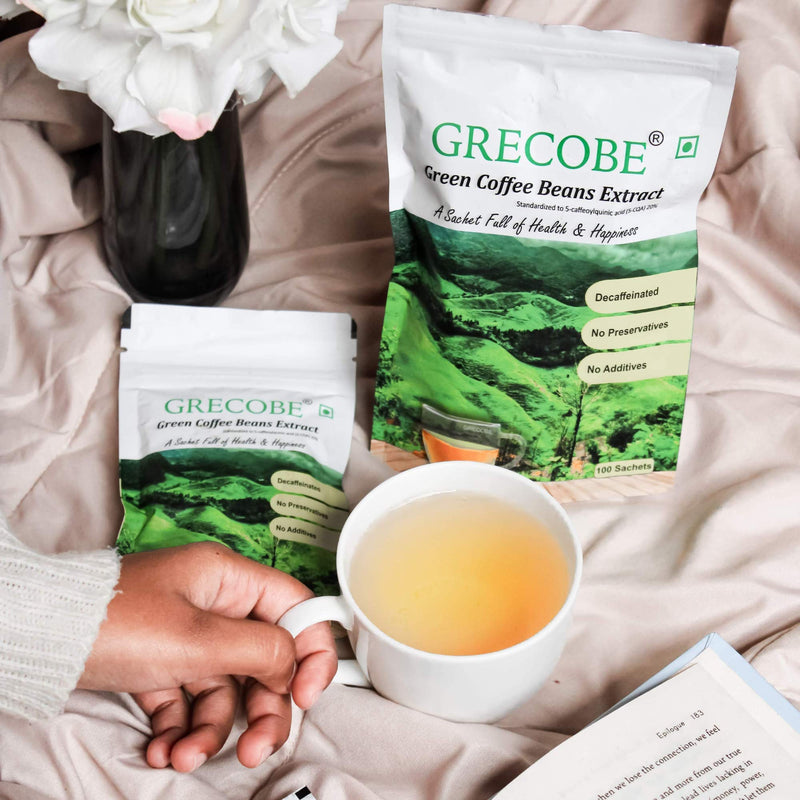 [Australia] - 100% pure green coffee beans extract with 50% chlorogenic acids, decaffeinated, antioxidant | maintain metabolism - (1Pouch- 100 sachets) 