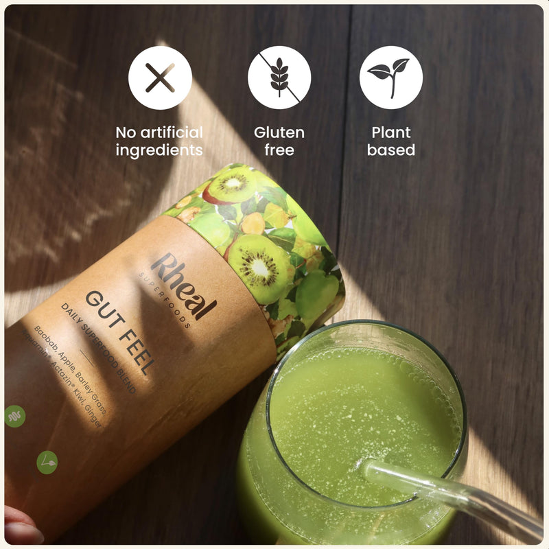 Rheal Superfoods Most Loved Bundle - Balance Tonic & Gut Feel Superfood Powder Duo, Complete Daily Wellness Routine, Gut Health & Hormonal Balance Support, Plant-Based, 30 Servings Each