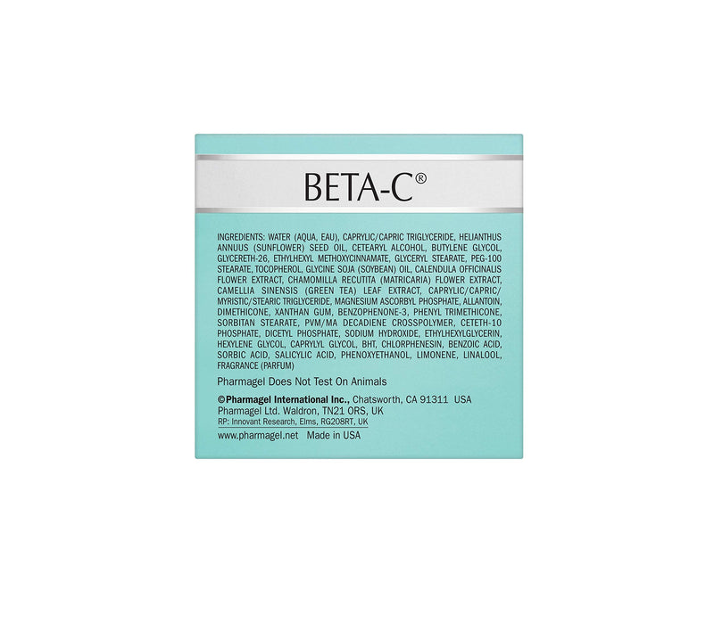 Pharmagel Beta-C Dual Action Moisturizer Normal to Oily Skin | Brightening and Smoothing Face Moisturizer | Pore Minimizer & Rejuvenation - 2 oz.