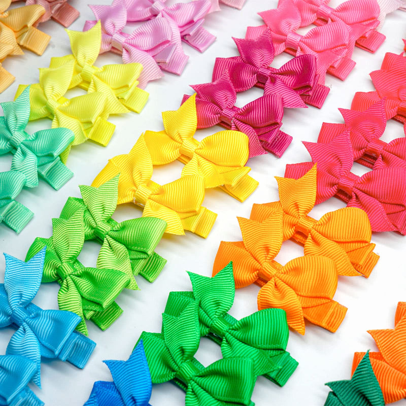 [Australia] - CÉLLOT Baby Hair Clips 50Pcs Tiny 2" Baby Hair Bows Fully Covered Barrettes Clips for Baby Girls Infants and Toddlers,25 Colors in Pairs 