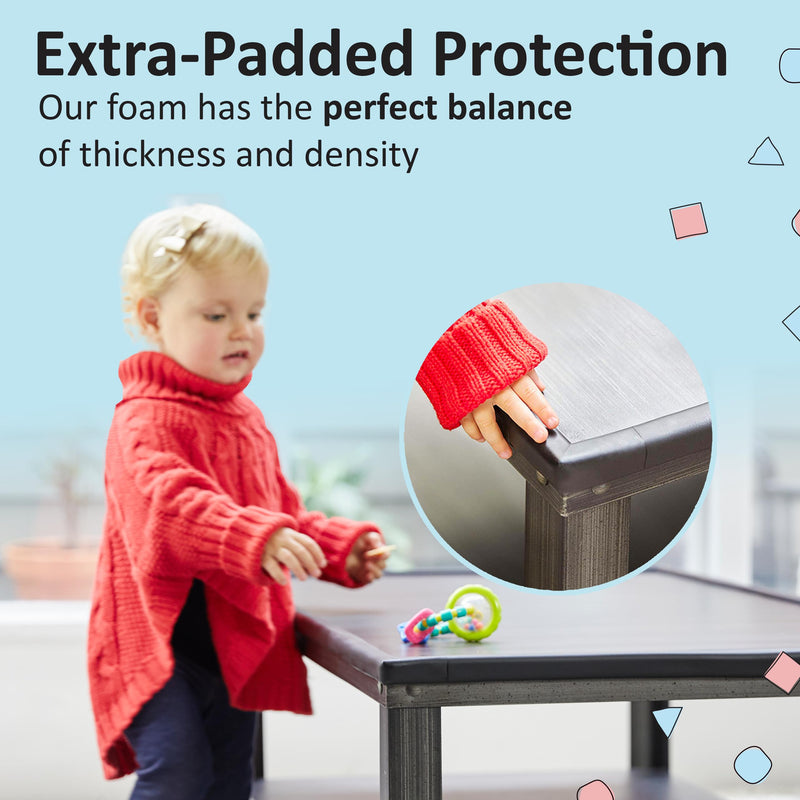 [Australia] - Baby Proofing Edge and Corner Guard Protector Set for Back to School, 20 Feet Edges & 8 Foam Corners, Furniture and Tables Child Baby Proof Bumpers, Pre-Taped Corner Cushions - Oyster White 20 Feet + 8 Corners 