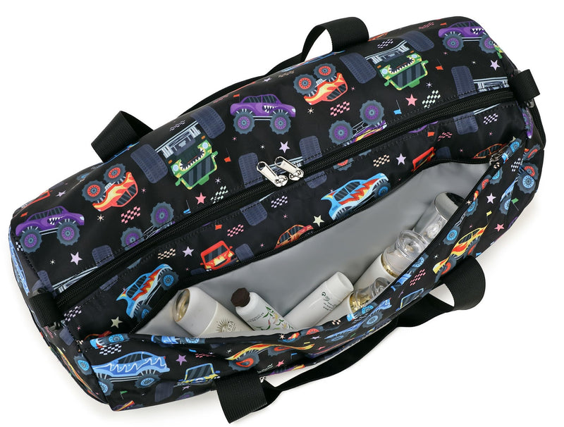 Kids Duffel Overnight Bag Boys Girls Toddler Weekender Carry-On Personalized Tote for Travel Gym Sport (A-Car) A-Car