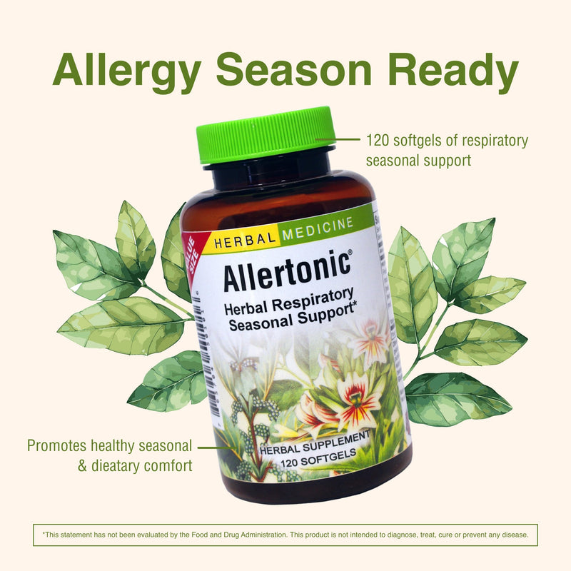 [Australia] - Herbs Etc. Allertonic - Healthy Breathing Support - Herbal Blend to Aid Against Seasonal Discomfort - Lung & Respiratory Health Support with Stinging Nettle - 120 Softgels (120 Servings) 120 Count (Pack of 1) 