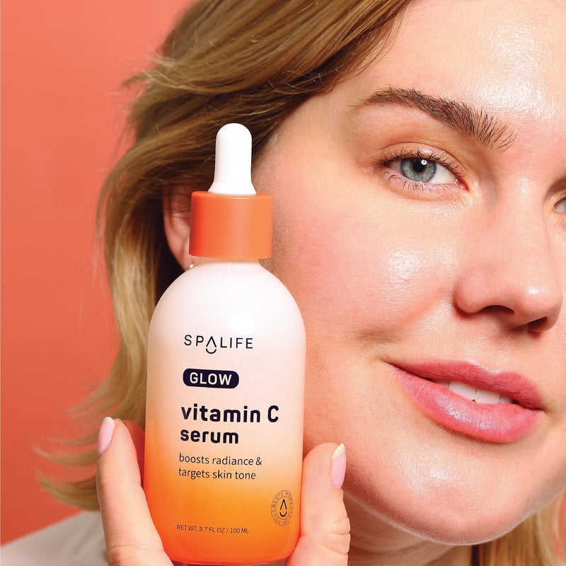 SpaLife Glow Vitamin C Serum for Face | Korean Brightening Face Serum for Dark Spots & Uneven Tone | Illuminating Skin Treatment | Lightweight Radiance Boosting Formula | 3.7 Fl. Oz GLOW Serum