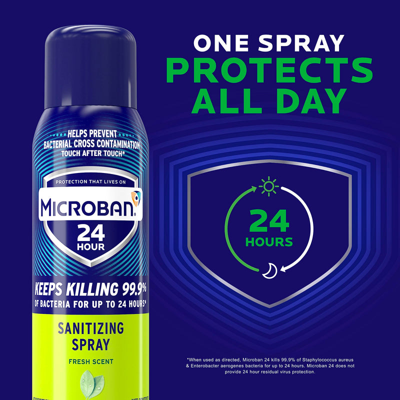 [Australia] - Microban 24 Hour Disinfectant Sanitizing Spray, Fresh Scent, 15oz 