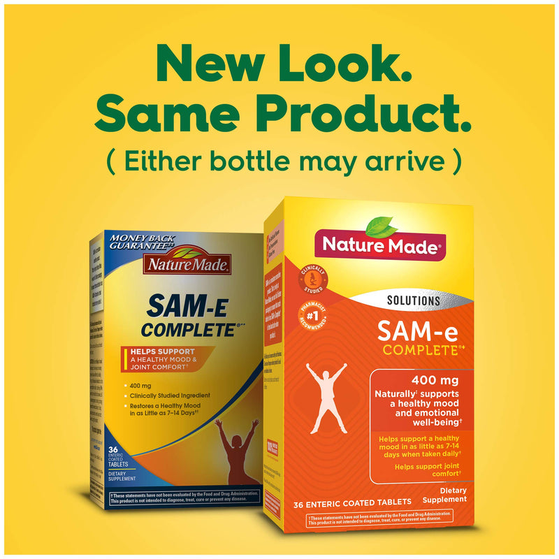 [Australia] - Nature Made SAM-e Complete 400 mg, Dietary Supplement for Mood Support, 36 Tablets, 36 Day Supply 36 Count (Pack of 1) 