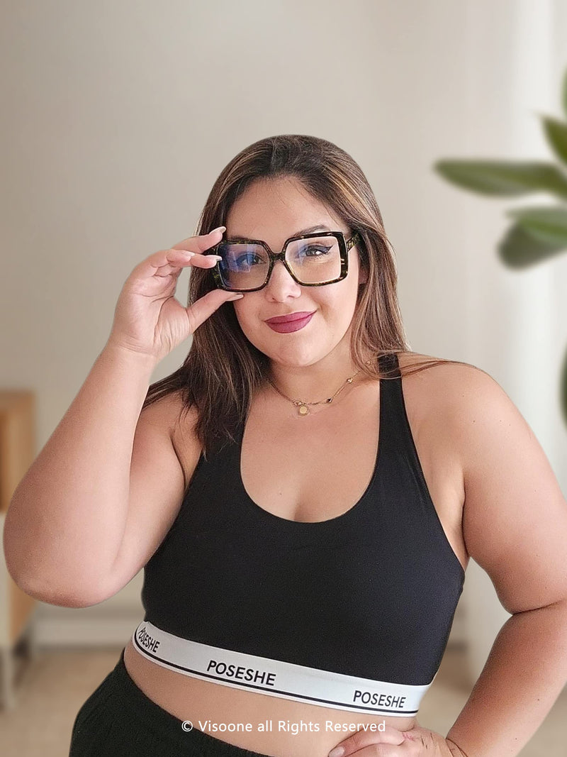 [Australia] - VISOONE Oversized TR90 Blue Light Blocking Glasses Fashion Accessories Non Prescription for Women Harvard Black Clear 
