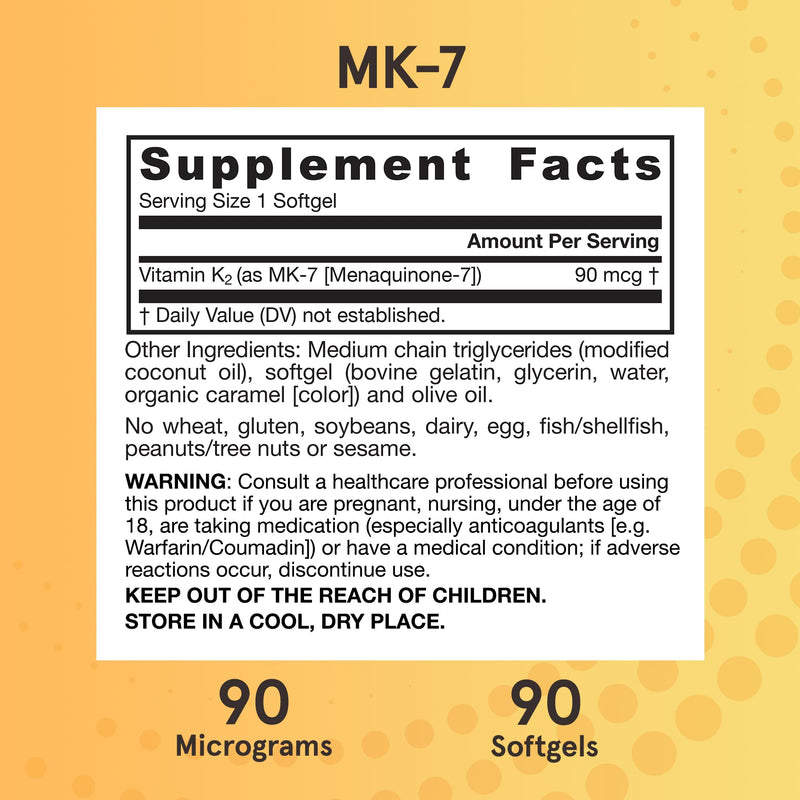 [Australia] - Jarrow Formulas MK-7 90 mcg - Bioactive Form of Vitamin K2-90 Servings (Softgels) - for Bone & Cardiovascular Health - Vitamin K2 MK-7 Dietary Supplement - K2 Vitamin Supplement MK-7 - Gluten Free 90 Count (Pack of 1) 
