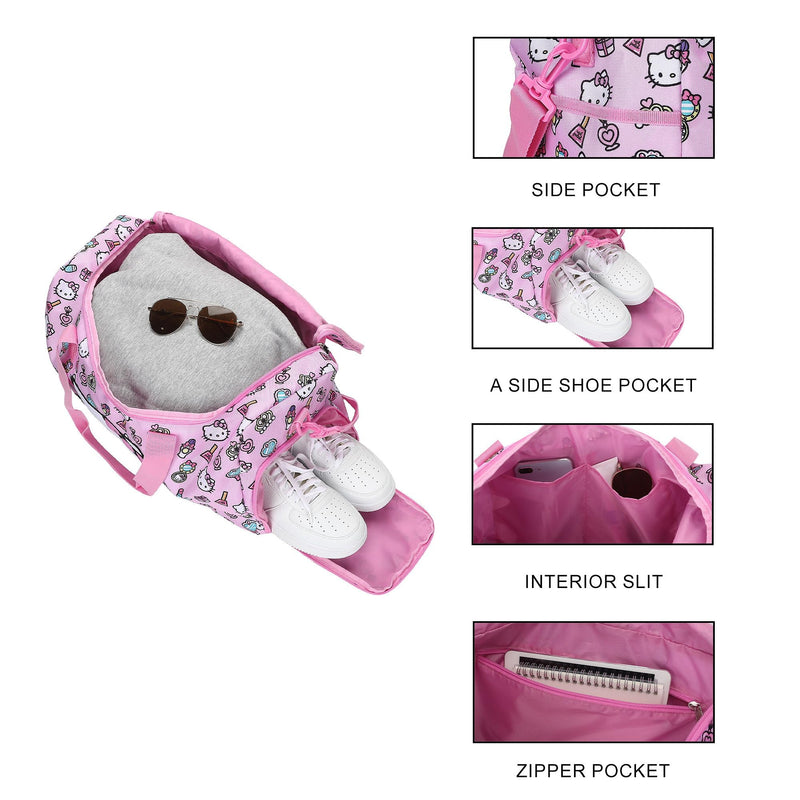 Hello Kitty Core 20" Duffle Bag For Kids Travel Hello Kitty Core Pink