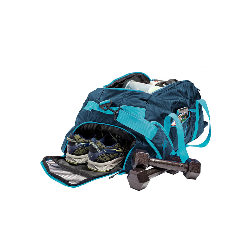 geckobrands Endurance Duffel Gym Bag (Navy & Blue, Medium)