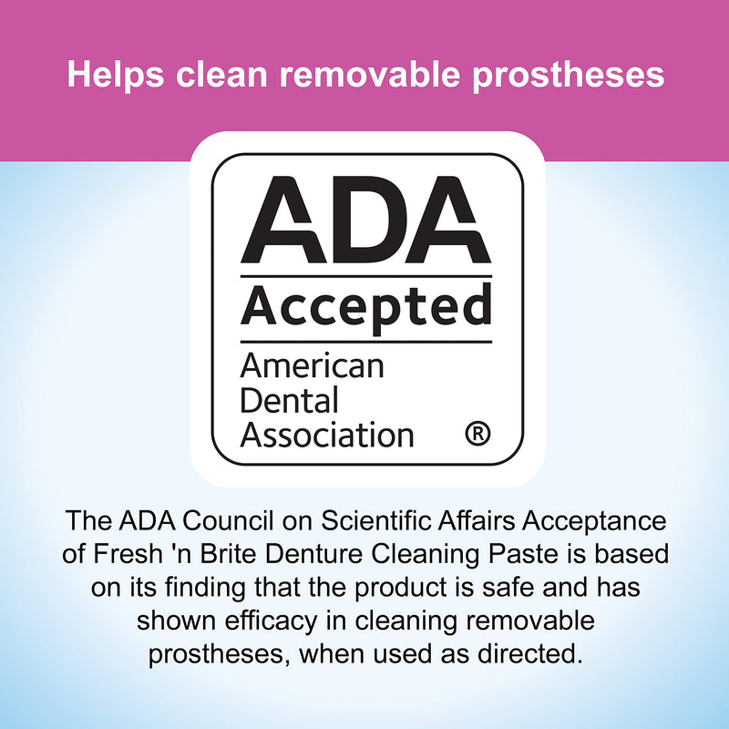 [Australia] - Fresh 'n Brite Denture Cleaning Paste For Dentures, Removable Partial Dentures, Retainers, Mouthguards, Nightguards, Fast Stain Removal, pack of 3, 3.8 oz Tubes 