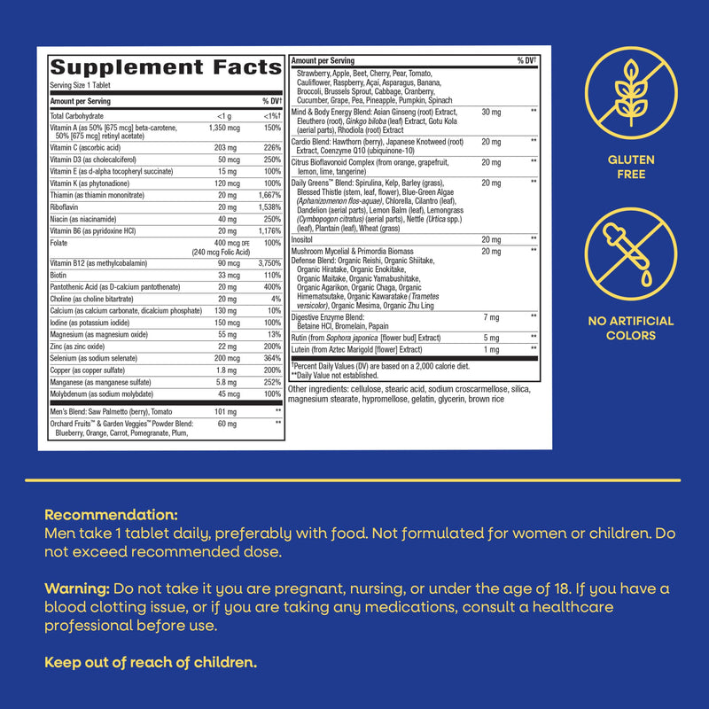 Nature's Way Alive! Men's 50 Plus Ultra Potency Multivitamin, 60 ct