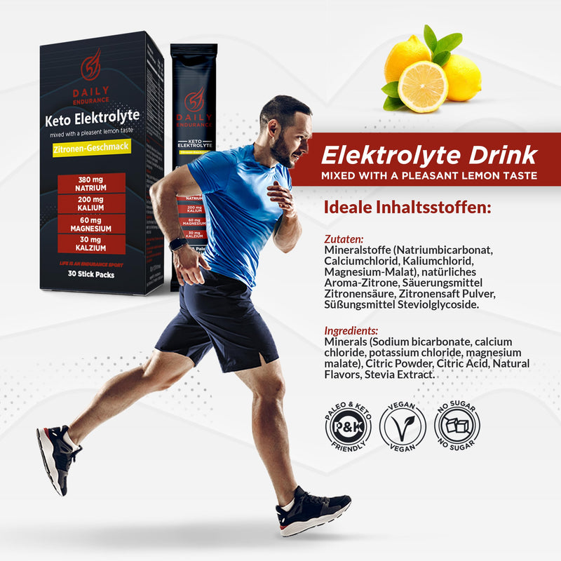 [Australia] - Daily Endurance | Keto Electrolyte Powder | Supports hydration and recovery | Low Carb, Keto & Paleo | No Sugar & Vegan Powder for Electrolytes Drink | 30 stick packs (citrus salt) 