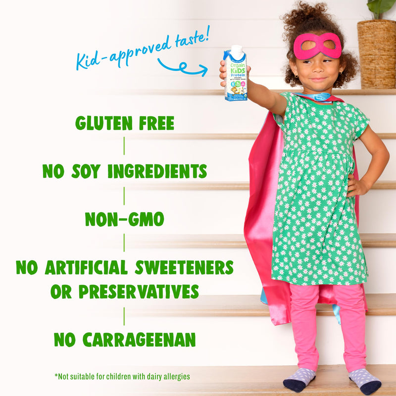 Orgain Organic Kids Nutritional Dairy Protein Shakes Bundle, Chocolate + Vanilla, 8g Protein, 3g Fiber, 22 Vitamins & Minerals, No Soy Ingredients, Gluten Free, Non‑GMO, 8.25 fl oz, Pack of 24 Chocolate & Vanilla Bundle 8.25 Fl Oz (Pack of 24)