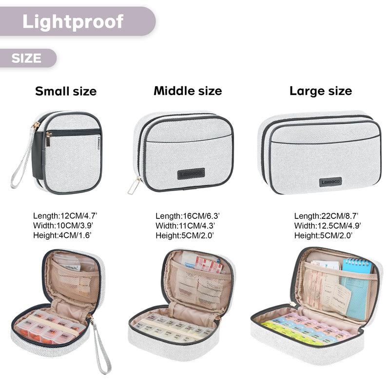Weekly Travel Pill Organizer Pill Case for Purse with Removable 7 Day Pill Box Holder,Cute Medication Organizer Pill Container for Medicine, Vitamin, Fish Oils,Supplement (Dark Grey, Small) Dark Grey 01