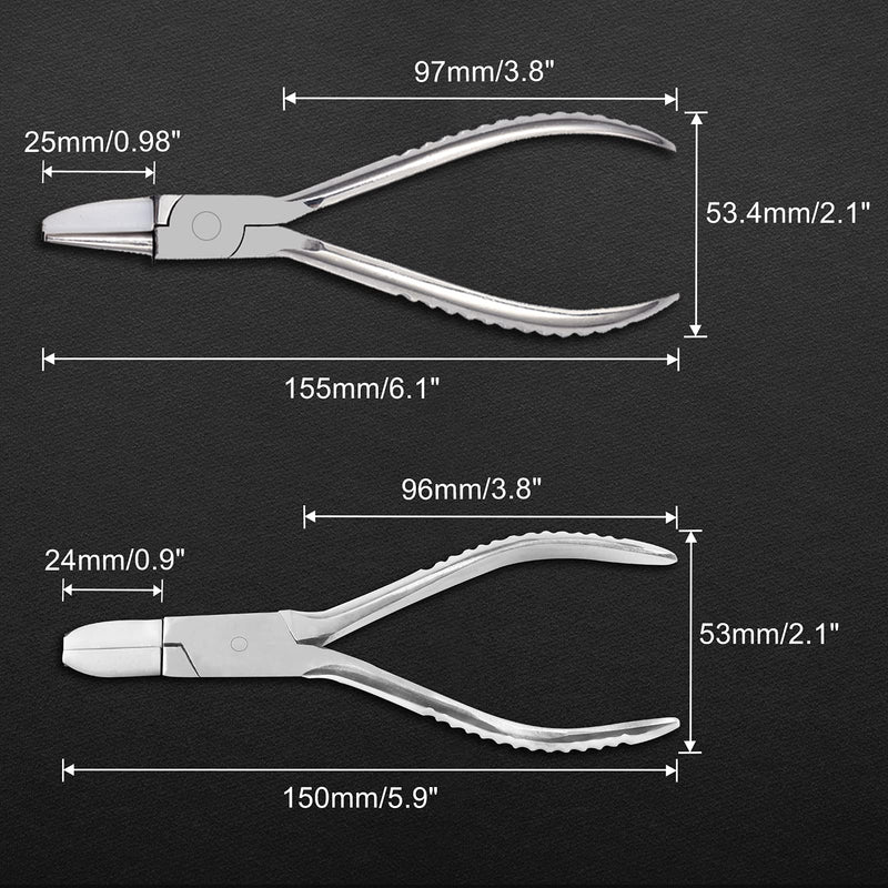 [Australia] - Round & Nylon Jaw Eyeglasses Frame Pliers Nylon Jaw Pliers for Eyeglasses 2 PCS Eyeglass Repair Kit with Eyeglass Repair Screwdriver Optical Pliers Set Eye Glasses Adjusting Pliers 