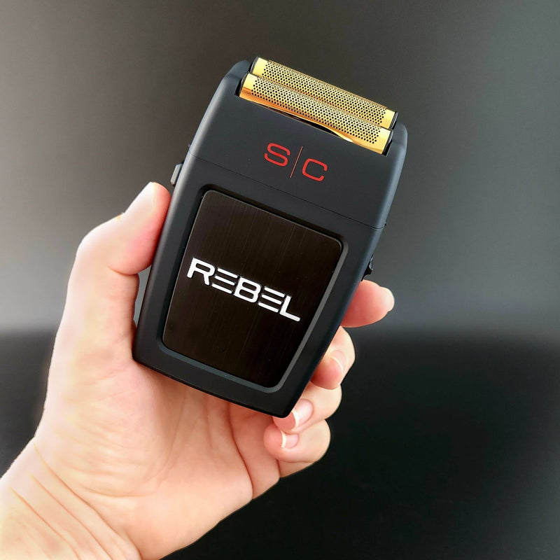 [Australia] - StyleCraft Rebel Professional Cordless Double Foil Shaver - Super Torque Motor, USB-C Rechargeable Electric Men's Foil Shaver, Close Shave, Barber Quality Grooming Black 