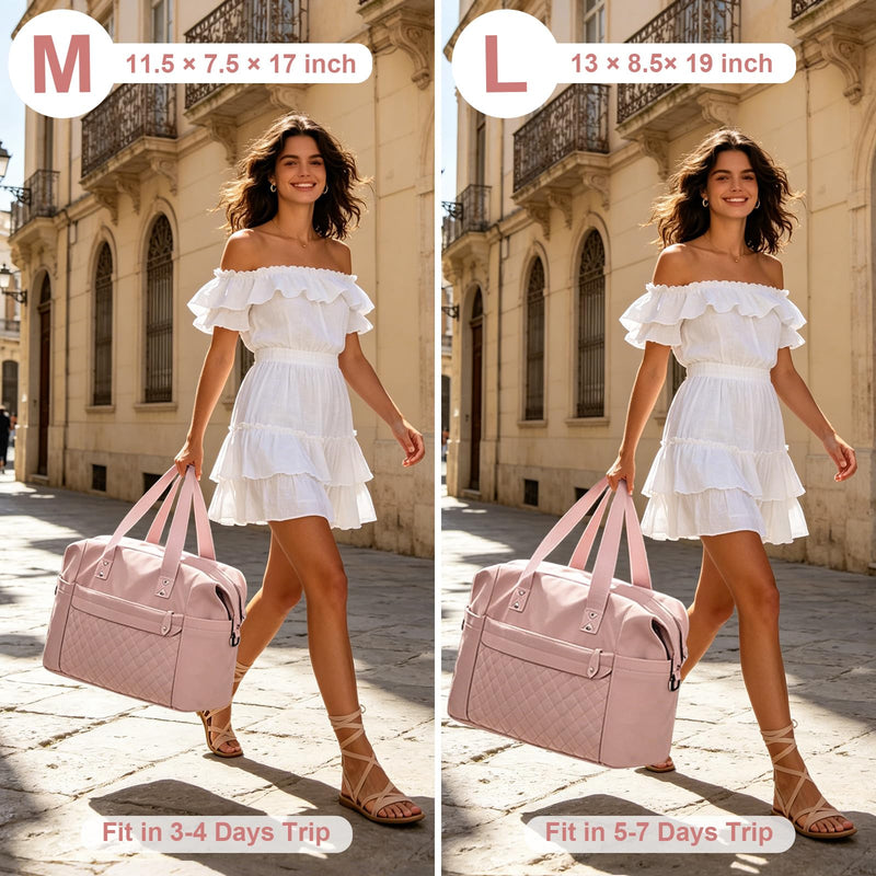 Pritent Travel Duffle Bag for Women + Diaper Bag Backpack (Pink)
