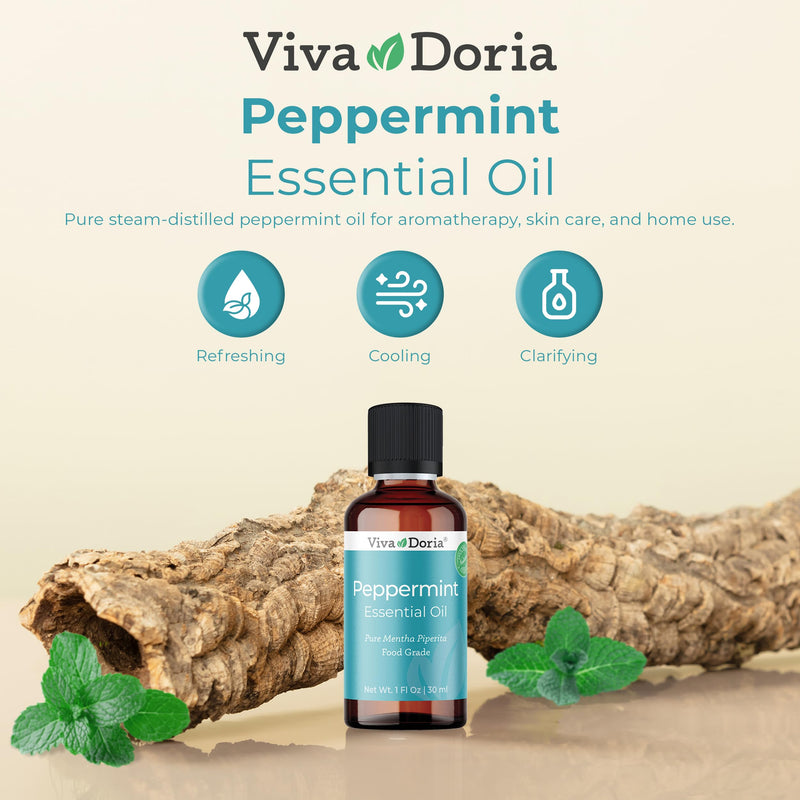 [Australia] - Viva Doria 100% Pure Northwest Peppermint Essential Oil, Undiluted, Food Grade, Steam Distilled, Made in USA, 30 mL (1 Fluid Ounce) 1 Fl Oz (Pack of 1) 