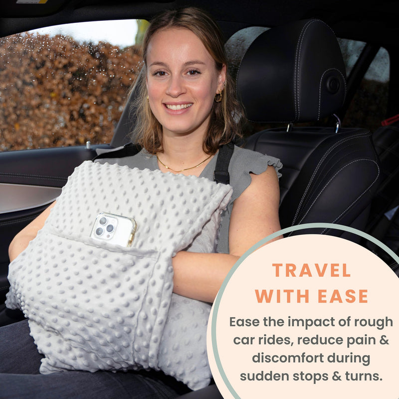 [Australia] - MOYOAMA Hysterectomy Pillow Post Surgery for Hysterectomy Recovery Must Haves- Surgery Pillow for Abdomen, Abdominal and C Section Recovery Supplies, Tummy Tuck and Abdominal Surgery Gifts Moonlight Grey 