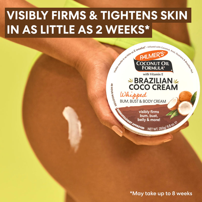 Palmer's Coconut Oil Formula Brazilian Coco Firming Skin Care Duo, Whipped Body Butter (8.8 Oz) + Body Oil (6.5 Fl Oz) Helps with Skin Tightening & Firming of Bum, Bust & Belly, Provides 48Hr Moisture