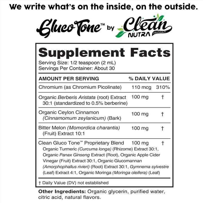 Clean Nutra Berberine with Ceylon Cinnamon Supplement Liquid Drops + Bitter Melon Extract, Glucomannan, Gymnema, Chromium, Turmeric, Organic Panax Ginseng, Moringa 1