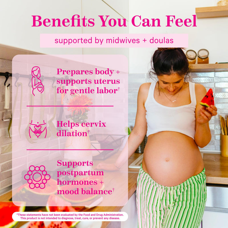 [Australia] - Pink Stork Red Raspberry Leaf Gummies - Third Trimester Labor Prep + Postpartum Mood Essentials with Evening Primrose Oil + Black Cohosh - 60 Vegan Gummy Supplements, Non-GMO 