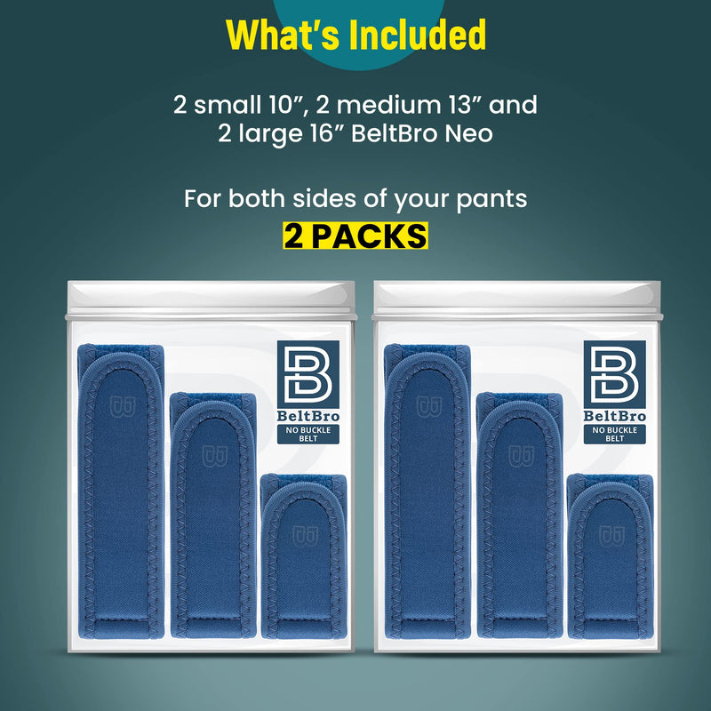 [Australia] - BeltBro Neo Buckle-Free Elastic Belt - Ultra-Soft Padding For Ostomy Bag, Back Pain & Wheelchair - Fits 1.5 Inch Belt Loops Denim 