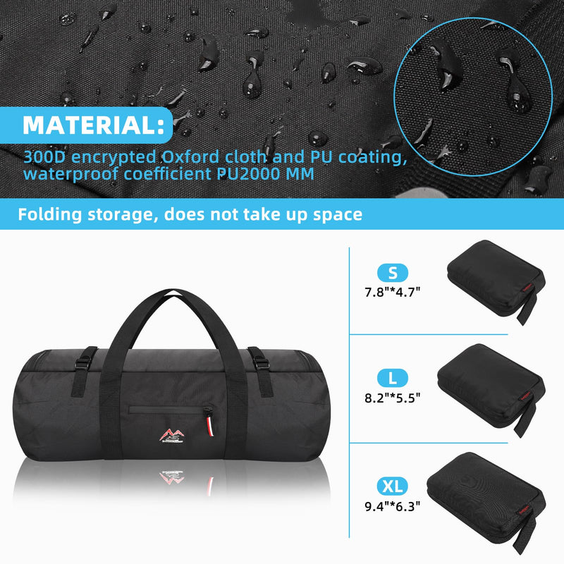 Travel Duffel Bag 37L/63L/125L Oversized Duffel Bags, Upgrade Zipper, Durable and Waterproof, Suitable for Camping Bag Travel Storage Bag Tent StorageBag Sports Equipment Bag (Black, XL，125L) Black