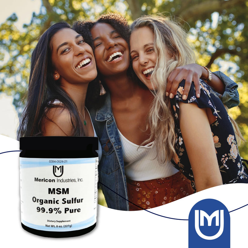 [Australia] - Mericon Industries MSM Organic Sulfur Powder | MSM Supplement for Inflammation, Hair Growth, Healthy Skin, & Increased Energy | Non-GMO, Vegan, Gluten Free, Soy Free (8oz) 